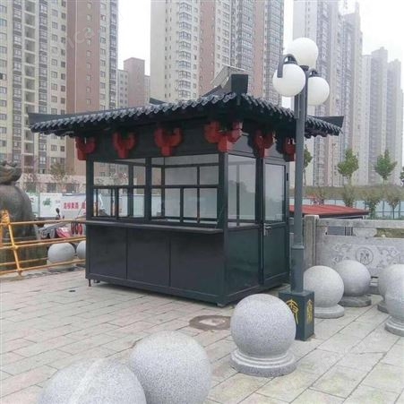 值班收费岗亭 小区门卫值班保安室 景区玻璃吸烟亭定做 同创岗亭厂家西安同创交通设施工程有限公司