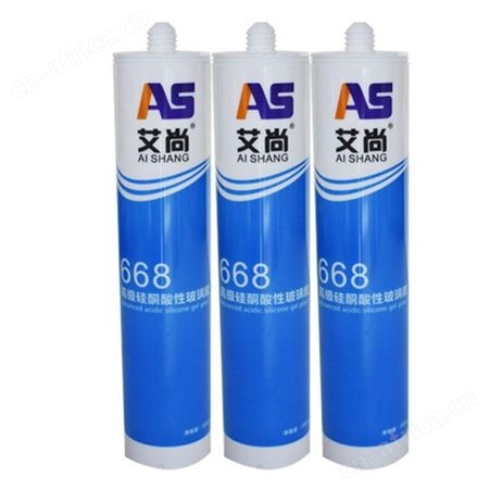 艾尚668酸性玻璃胶300ml*24支/件云南昆明玻璃装配玻璃鱼缸彩光顶