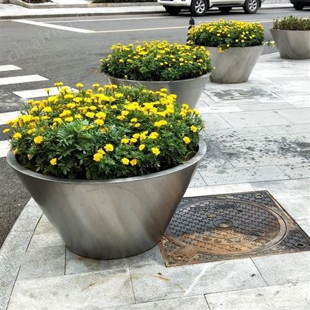 组合式不锈钢花盆 广州售楼部装饰电镀钛金组合 花盆花池花箱厂家