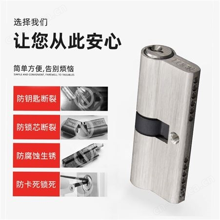 RCR-03 双边钥匙全铜锁芯 可定制偏芯 管理钥匙锁芯 室内门房门锁芯 钥匙锁芯 定制偏芯锁芯