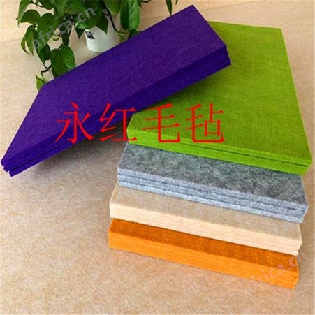 留言墙订彩色自粘化纤毛毡 背胶针刺无纺布 隔音吸音背景六角毛毡板