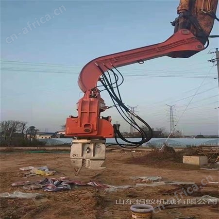 大型高频震动沉桩机 多地形高频挖机带打桩机 光伏钢板桩打桩锤