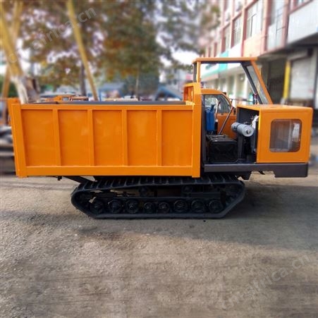 山地果园水稻拖拉机 座驾式自卸履带运输车 单履带小型农用自卸车