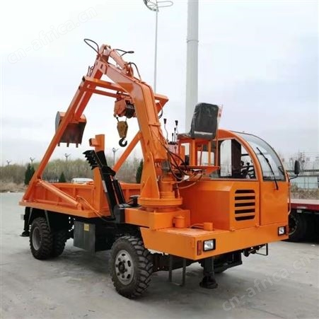 CJ0503定做6吨多功能下葬龙门吊随车挖四驱运输下葬车全液压小型挖掘机