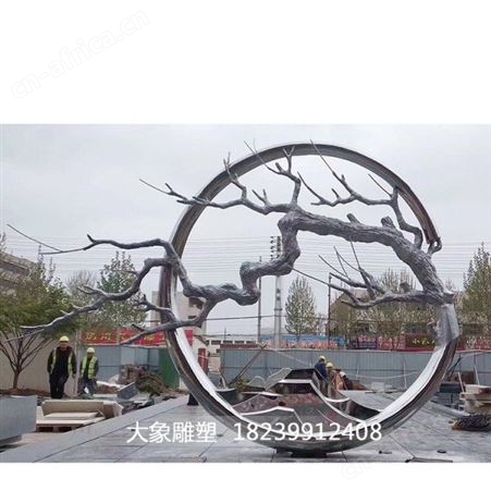 镜面不锈钢圆环雕塑定做 园林景观小品造型设计