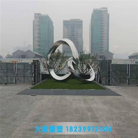 南京不锈钢镂空雕塑 不锈钢圆环雕塑 不锈钢几何鹿雕塑