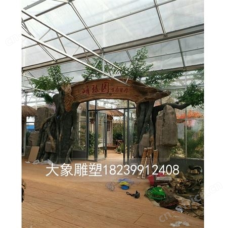 水泥假树仿真大门定做适用于景区生态园区抗氧化美观