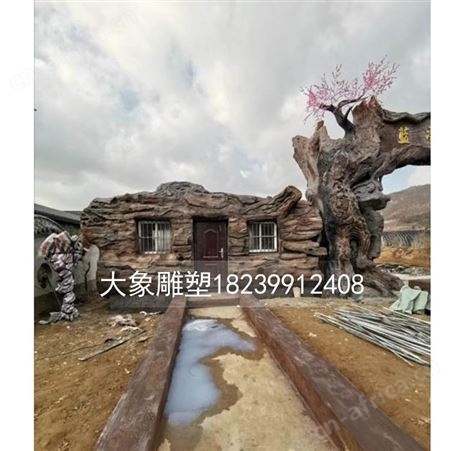 景区水泥生态假树大门定做仿真树大门雕塑耐腐蚀高强度