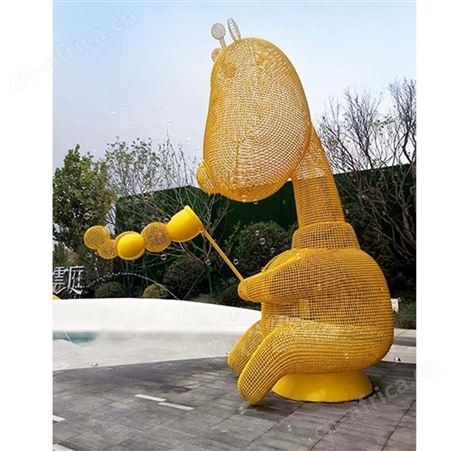 镜面圆环雕塑定做大型不锈钢镂空动物小品设计耐腐蚀