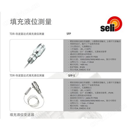 德国Seli SFP-S-1000 TDR导波雷达连续液位计 投入式液位计 seli代理