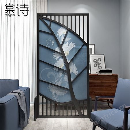 现代中式屏风实木玄关隔断客厅卧室移动屏风布艺茶室插屏座屏