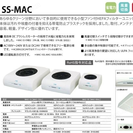 AIRTECH 过滤器MAC-ⅡA-32DCCON / MAC-ⅡA-52DCCON / MAC-Ⅱ