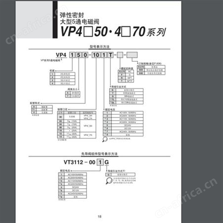 日本SMC 大型5通电磁阀 VP4□50/4□70