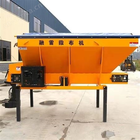 小型悬挂式融雪剂电动撒布机 道路皮卡车撒盐机 大容量