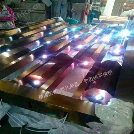 不锈钢玫瑰金屏风 古铜色不锈钢屏风装饰
