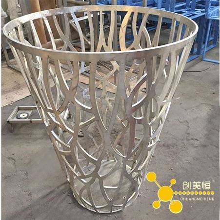 不锈钢V型花盆  户外花箱组合售楼部广场装饰花槽