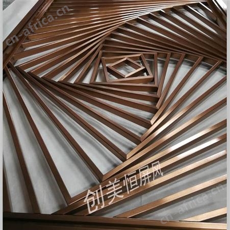 不锈钢玫瑰金屏风 古铜色不锈钢屏风装饰
