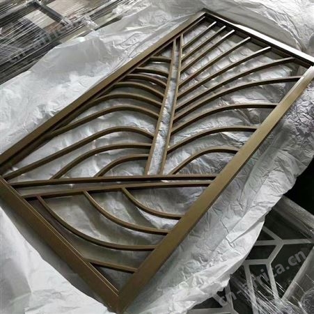 彩色不锈钢屏风 香槟金拉丝304不锈钢花格隔断