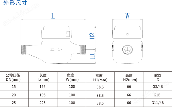 炬华无线远传电子水表尺寸