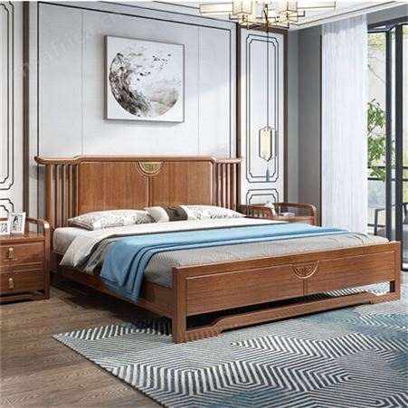 新中式实木床 双人床单人床 现代简约轻奢禅意主卧室家具