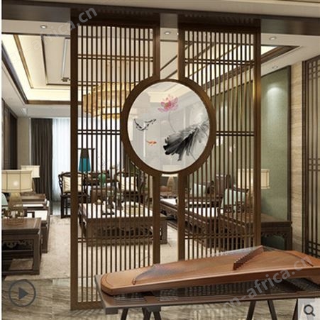 新中式实木屏风隔断 客厅酒店办公中式隔断 竹木移动折叠屏风隔断墙