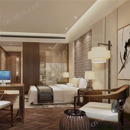 广东朴舍家具白蜡木酒店实木床 乌金木沙发  酒店全屋家具 工厂