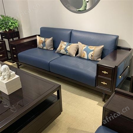 酒店实木床 民宿经济型沙发组合 新中式贵妃酒店架子床 