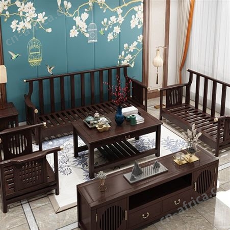 实木沙发 朴舍艺品 胡桃木实木家具 假一赔十